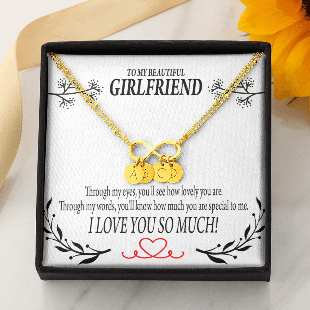 To My Girlfriend Special To Me Infinity Bracelet With Initial Charms - Infinity Bracelet