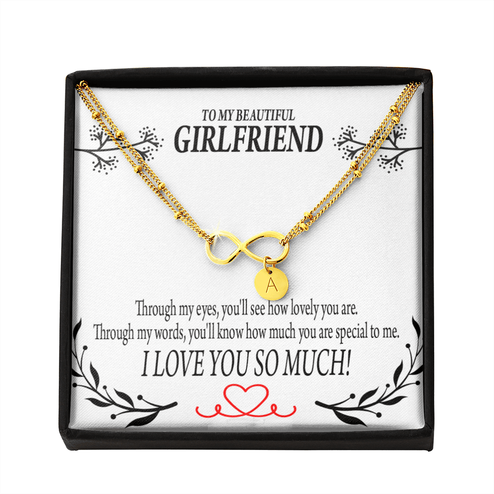 To My Girlfriend Special To Me Infinity Bracelet With Initial Charms - Infinity Bracelet