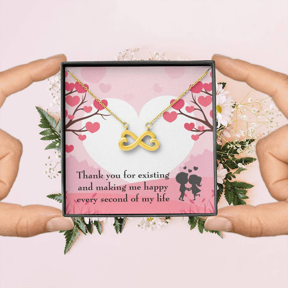 You Make Me Happy Necklace Gift Infinity Stainless Steel Pendant Wife Gift - Infinity Love Necklace