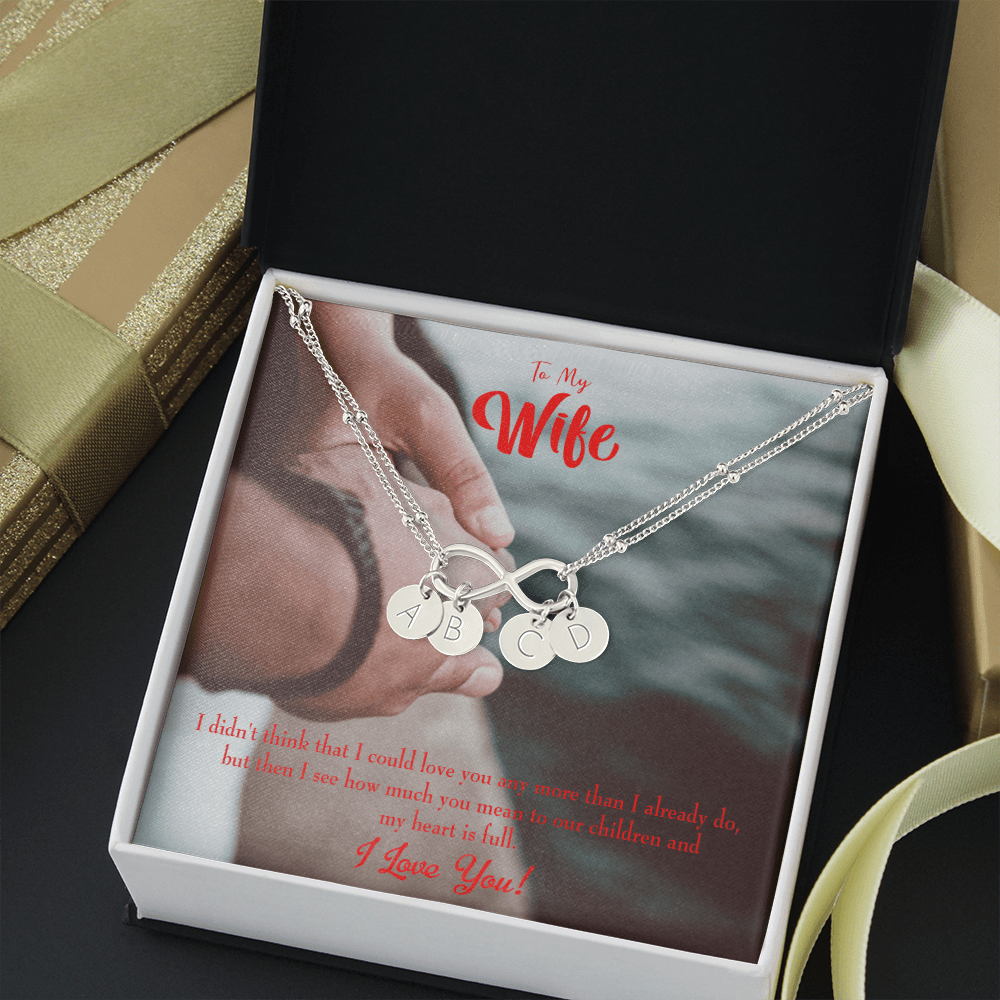 To My Wife Meaningful Wife Message Infinity Bracelet With Initial Charms - Infinity Bracelet