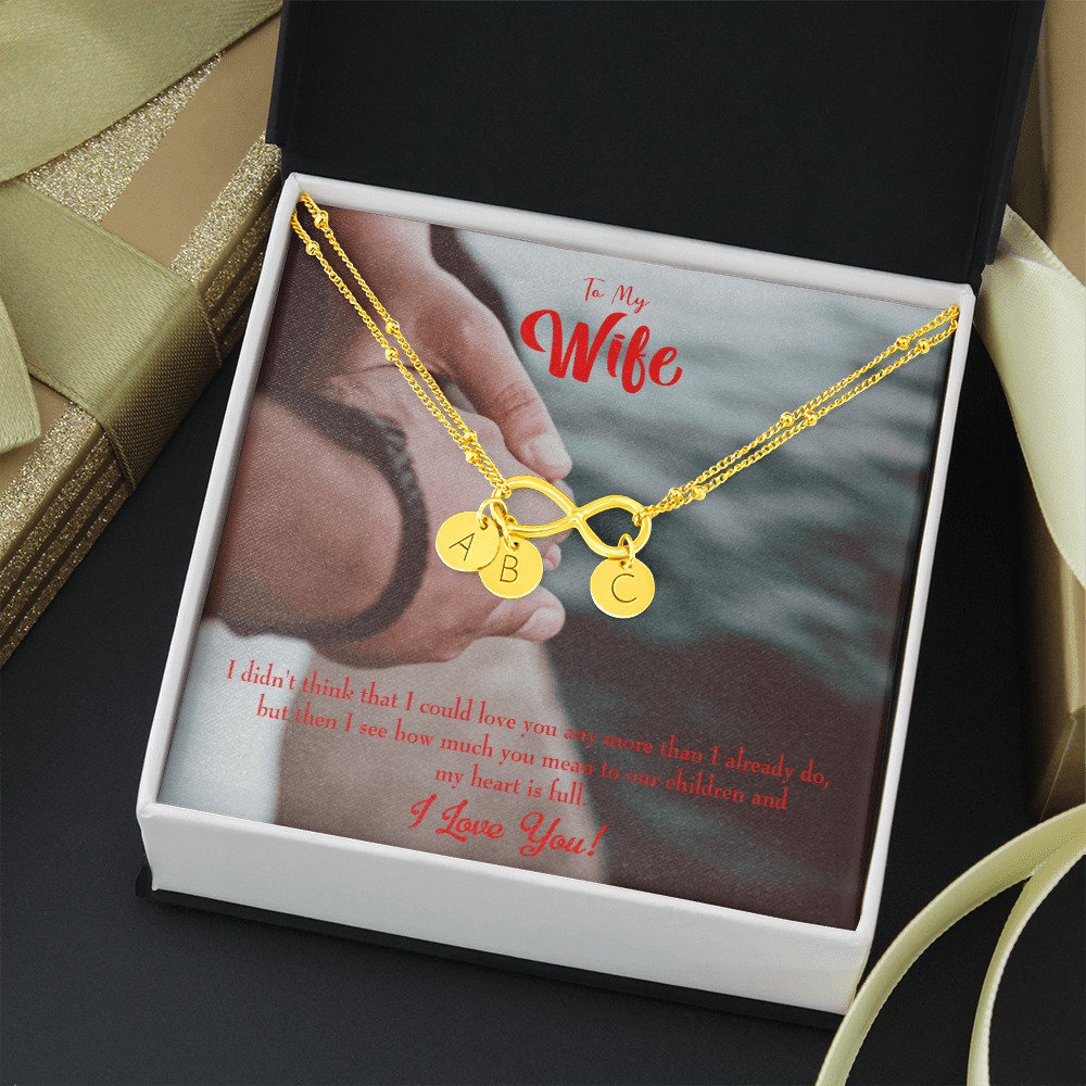 To My Wife Meaningful Wife Message Infinity Bracelet With Initial Charms - Infinity Bracelet