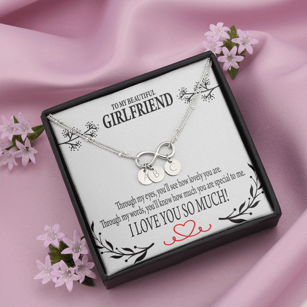To My Girlfriend Special To Me Infinity Bracelet With Initial Charms - Infinity Bracelet