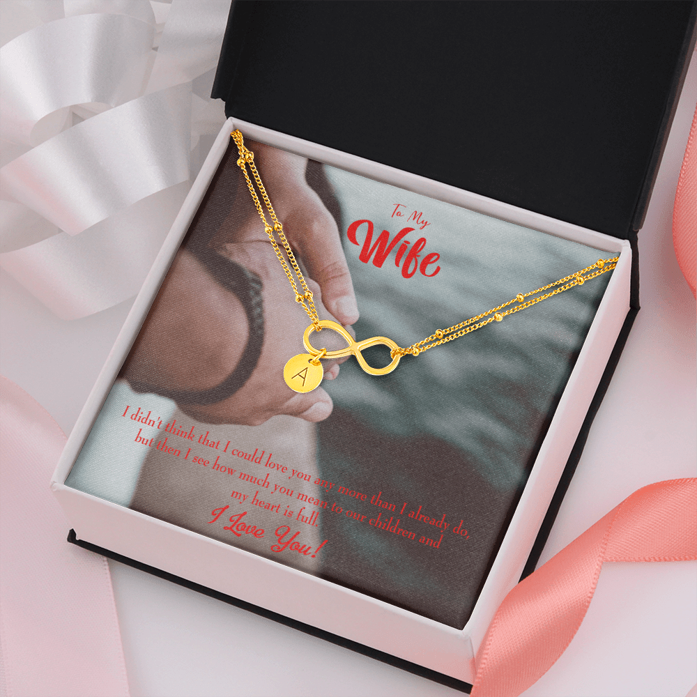 To My Wife Meaningful Wife Message Infinity Bracelet With Initial Charms - Infinity Bracelet