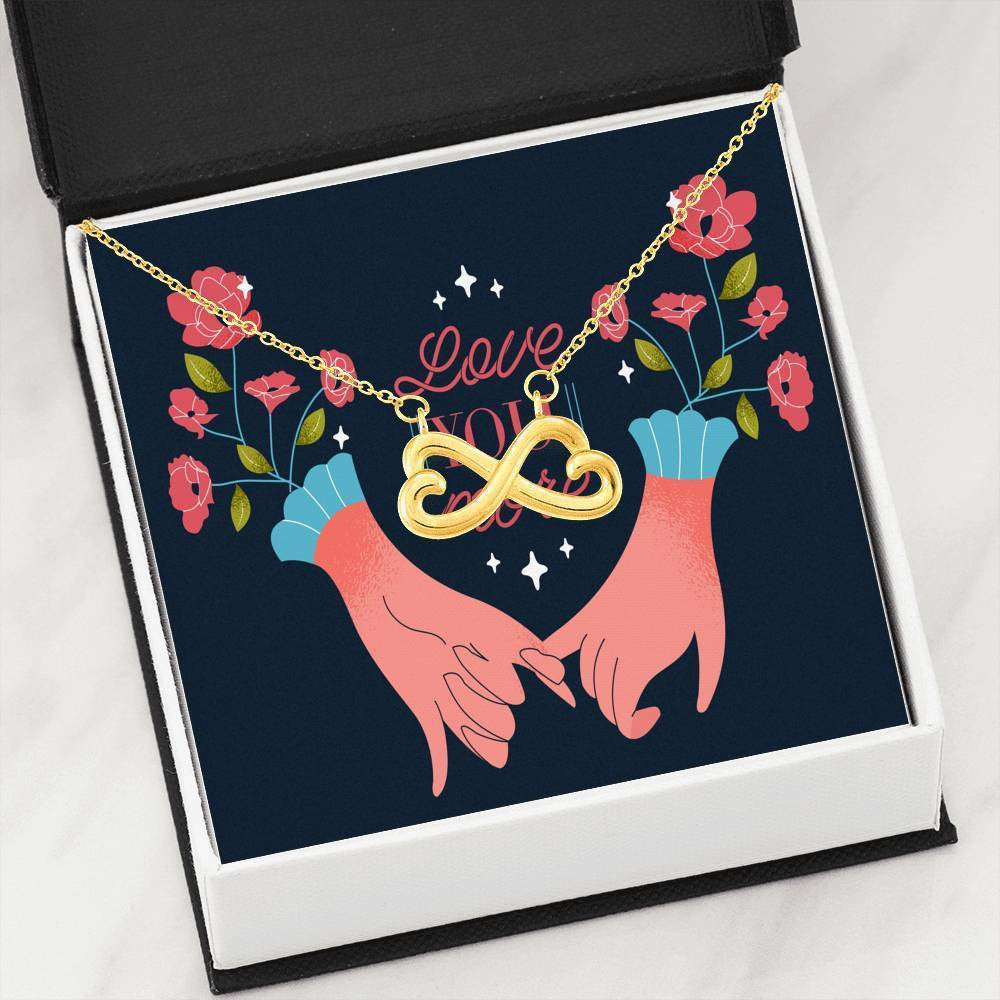 Love You More Infinity Stainless Steel Pendant Love Message Card Wife Gift - Infinity Love Necklace