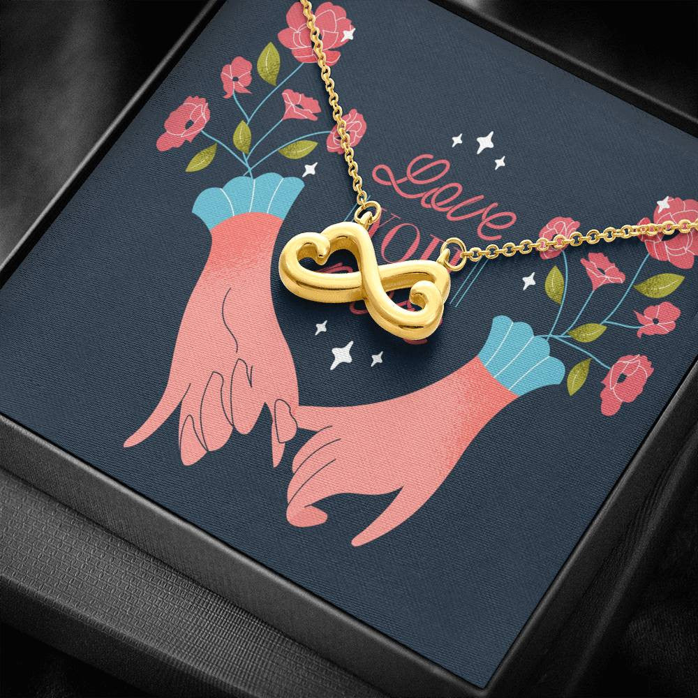Love You More Infinity Stainless Steel Pendant Love Message Card Wife Gift - Infinity Love Necklace