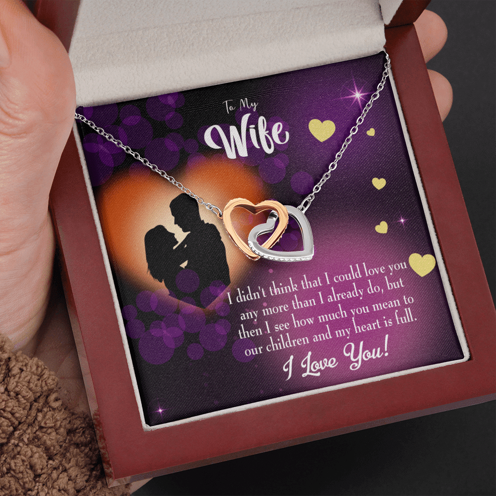 Wife Gift For Wife Birthday My Heart Is Full Inseparable Love Pendant 18k Rose Gold Finish 16� - Interlocking Hearts Necklace