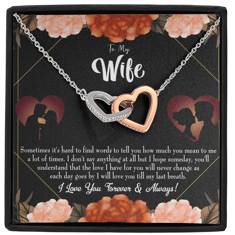 Wife Gift For Wife Birthday Love You Forever Inseparable Love Pendant 18k Rose Gold Finish 16� - Interlocking Hearts Necklace