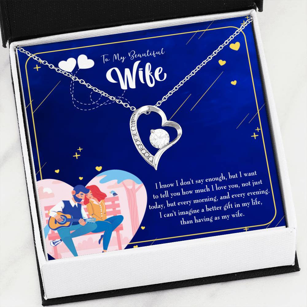 Gift For Wife Better Gift Forever Love NecklaceHeart Pendant Stainless Steel or 18k Gold - Forever Love Necklace Gift Idea For Woman