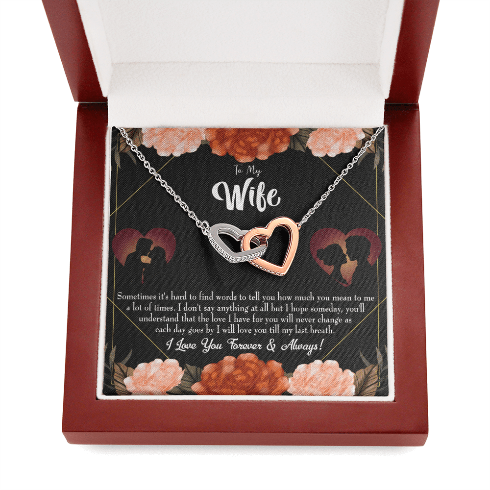 Wife Gift For Wife Birthday Love You Forever Inseparable Love Pendant 18k Rose Gold Finish 16� - Interlocking Hearts Necklace