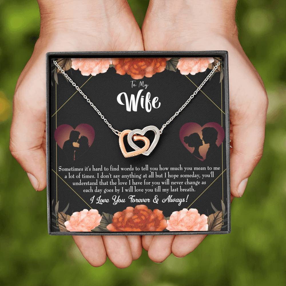 Wife Gift For Wife Birthday Love You Forever Inseparable Love Pendant 18k Rose Gold Finish 16� - Interlocking Hearts Necklace
