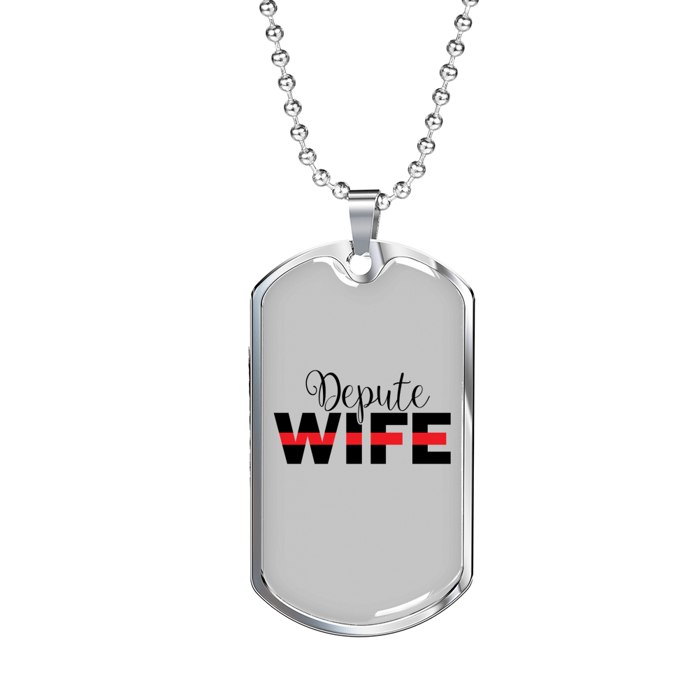 Depute Wife Firefighter Gift Stainless Steel or 18k Gold Dog Tag 24" Chain - Luxury Love Messages Dog Tag Gifts For Man, Woman