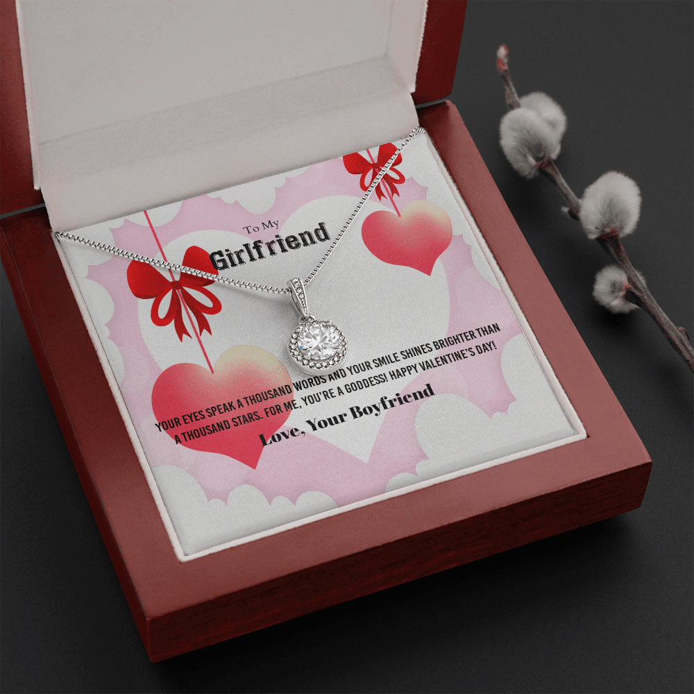 To My Girlfriend Valentines Gift Your Eyes Speak a Thousand Word Eternal Union Necklace - Eternal Hope