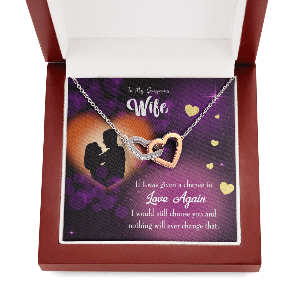 Wife Gift For Wife Birthday Love Again Inseparable Love Pendant 18k Rose Gold Finish 16� - Interlocking Hearts Necklace