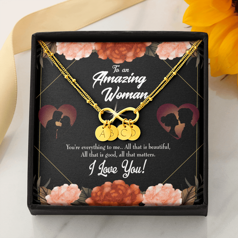 To My Wife My Love Friend Infinity Bracelet With Initial Charms - Infinity Bracelet