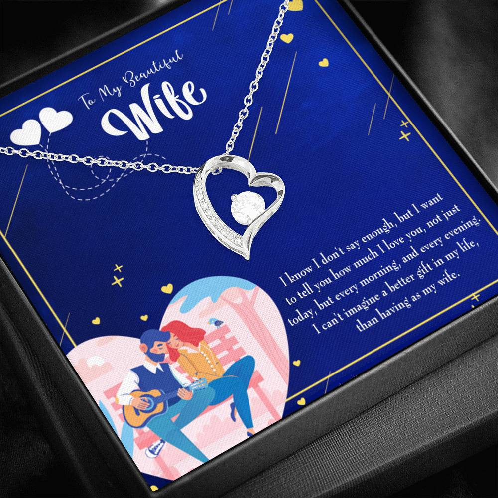 Gift For Wife Better Gift Forever Love NecklaceHeart Pendant Stainless Steel or 18k Gold - Forever Love Necklace Gift Idea For Woman