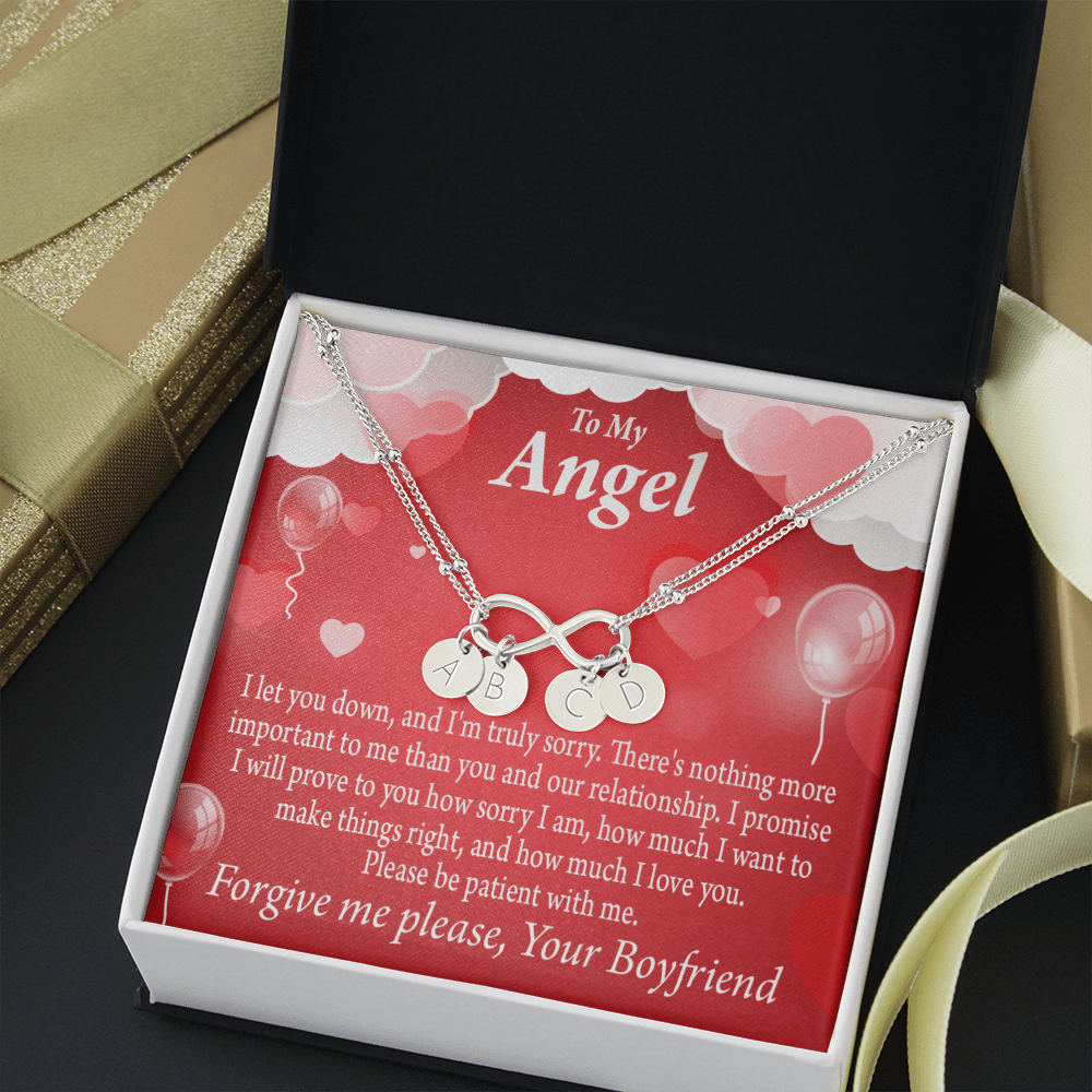To My Girlfriend Forgive Me Infinity Bracelet With Initial Charms - Infinity Bracelet