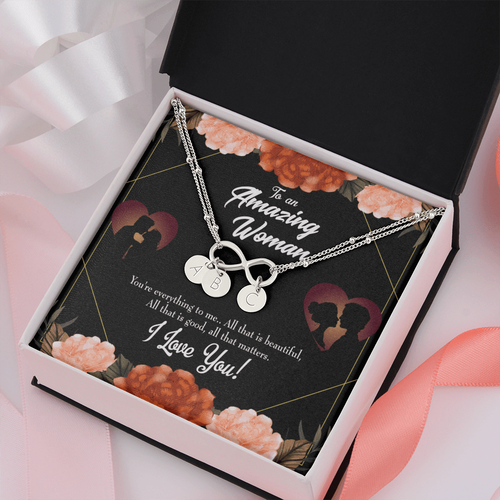 To My Wife My Love Friend Infinity Bracelet With Initial Charms - Infinity Bracelet
