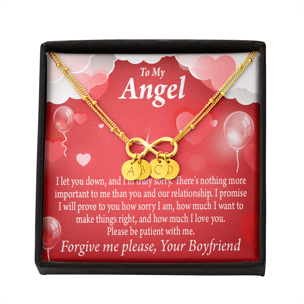 To My Girlfriend Forgive Me Infinity Bracelet With Initial Charms - Infinity Bracelet