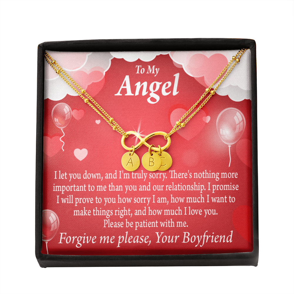 To My Girlfriend Forgive Me Infinity Bracelet With Initial Charms - Infinity Bracelet