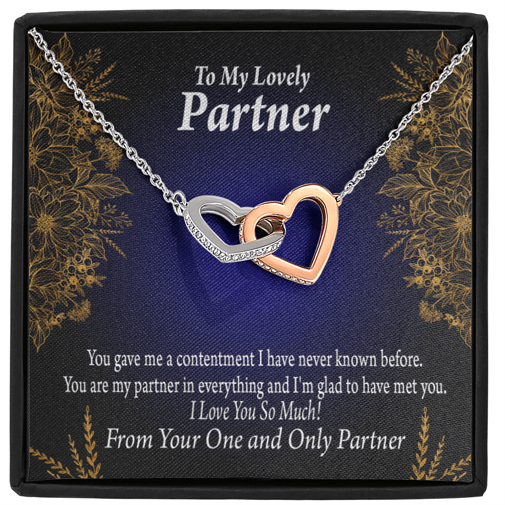 To My Partner In Everything Inseparable Pendant 18k Rose Gold Finish 16� Life Partner Keepsake Card - Interlocking Hearts Necklace
