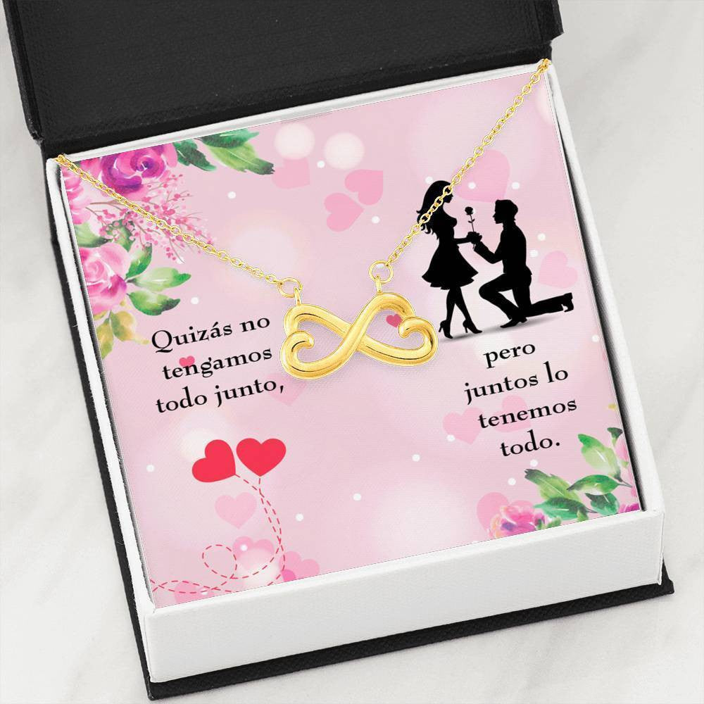 Juntos Lo Tenemos Todo Infinity Stainless Steel Pendant Spanish Message Card Wife Gift - Infinity Love Necklace