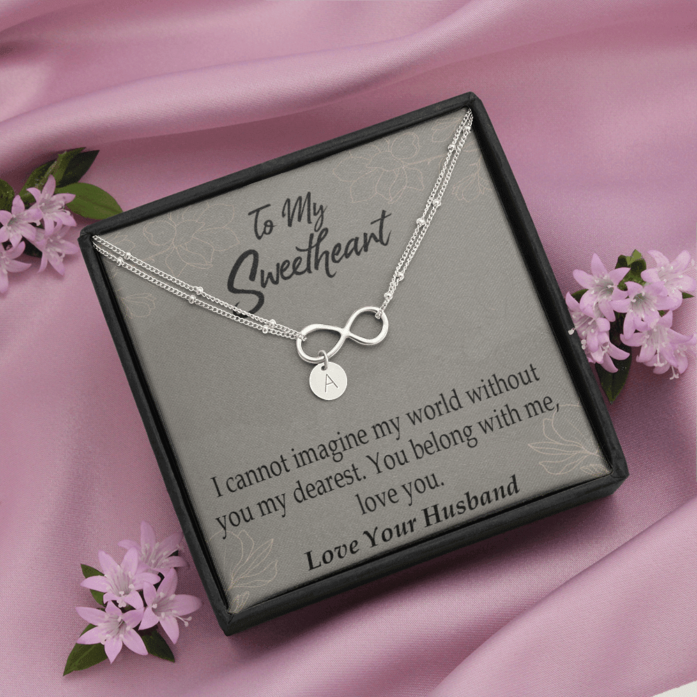 To My Wife You Belong With Me Infinity Bracelet With Initial Charms - Infinity Bracelet