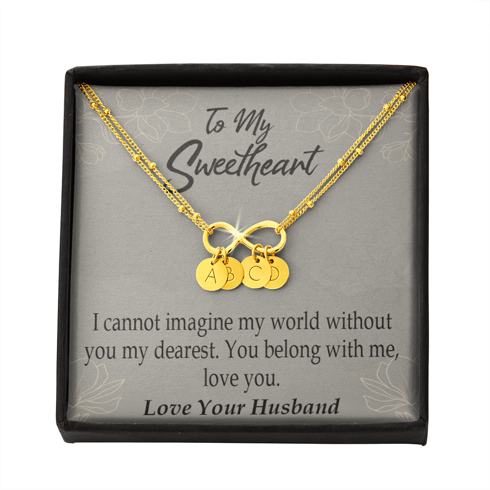 To My Wife You Belong With Me Infinity Bracelet With Initial Charms - Infinity Bracelet