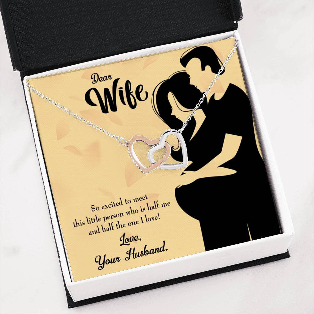 Wife Gift For Wife Birthday Expecting Baby Gift Inseparable Love Pendant 18k Rose Gold Finish 16� - Interlocking Hearts Necklace