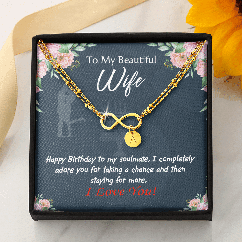 Wife I Completely Adore Infinity Bracelet With Initial Charms - Infinity Bracelet