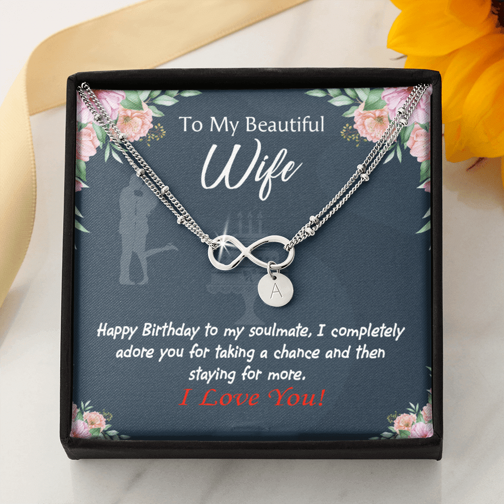Wife I Completely Adore Infinity Bracelet With Initial Charms - Infinity Bracelet