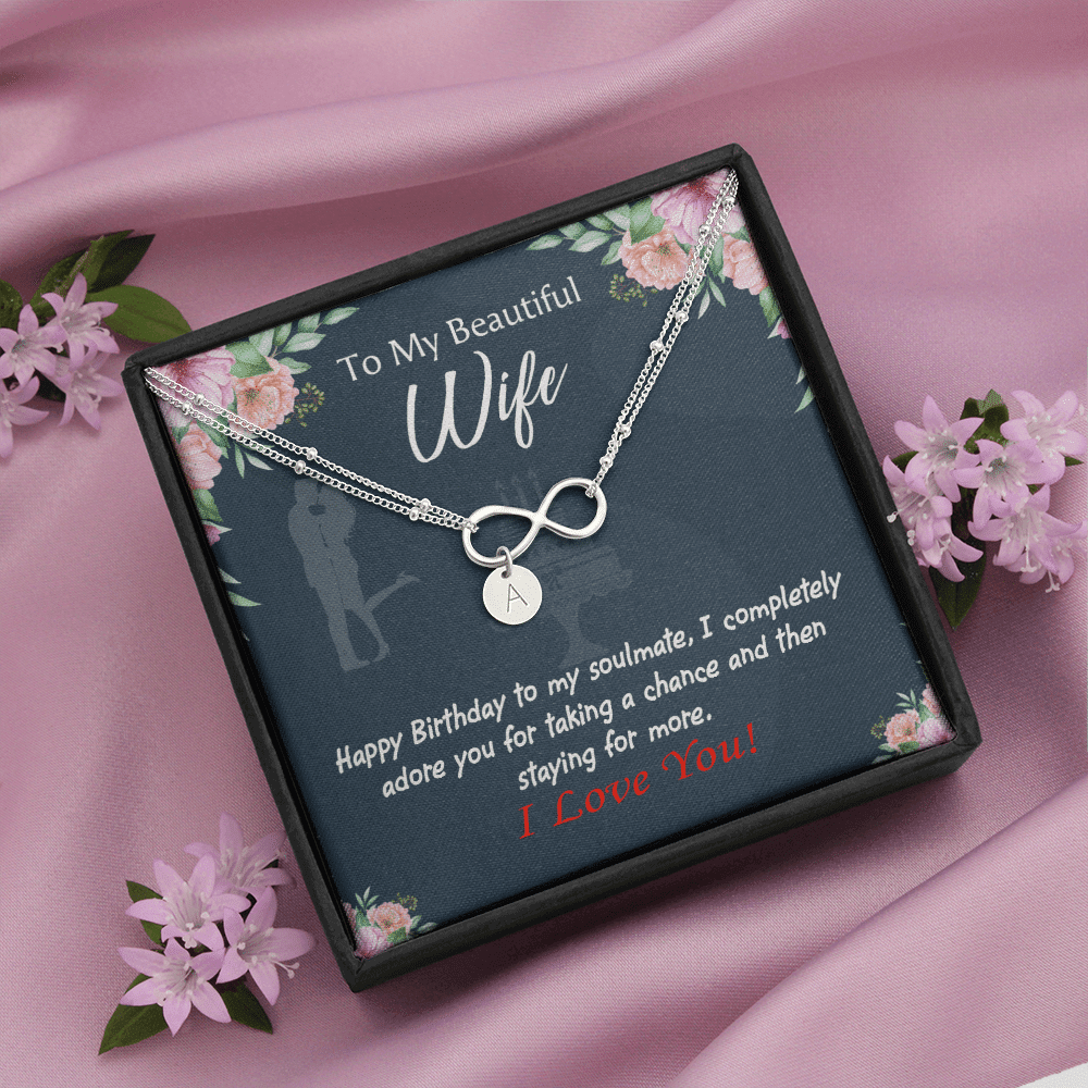 Wife I Completely Adore Infinity Bracelet With Initial Charms - Infinity Bracelet