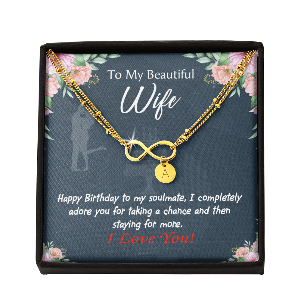 Wife I Completely Adore Infinity Bracelet With Initial Charms - Infinity Bracelet