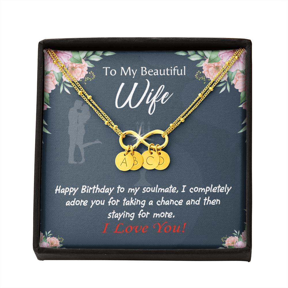 Wife I Completely Adore Infinity Bracelet With Initial Charms - Infinity Bracelet