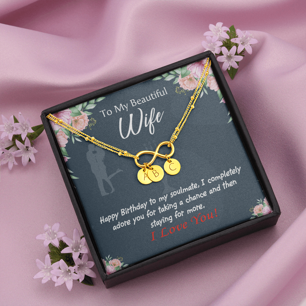 Wife I Completely Adore Infinity Bracelet With Initial Charms - Infinity Bracelet