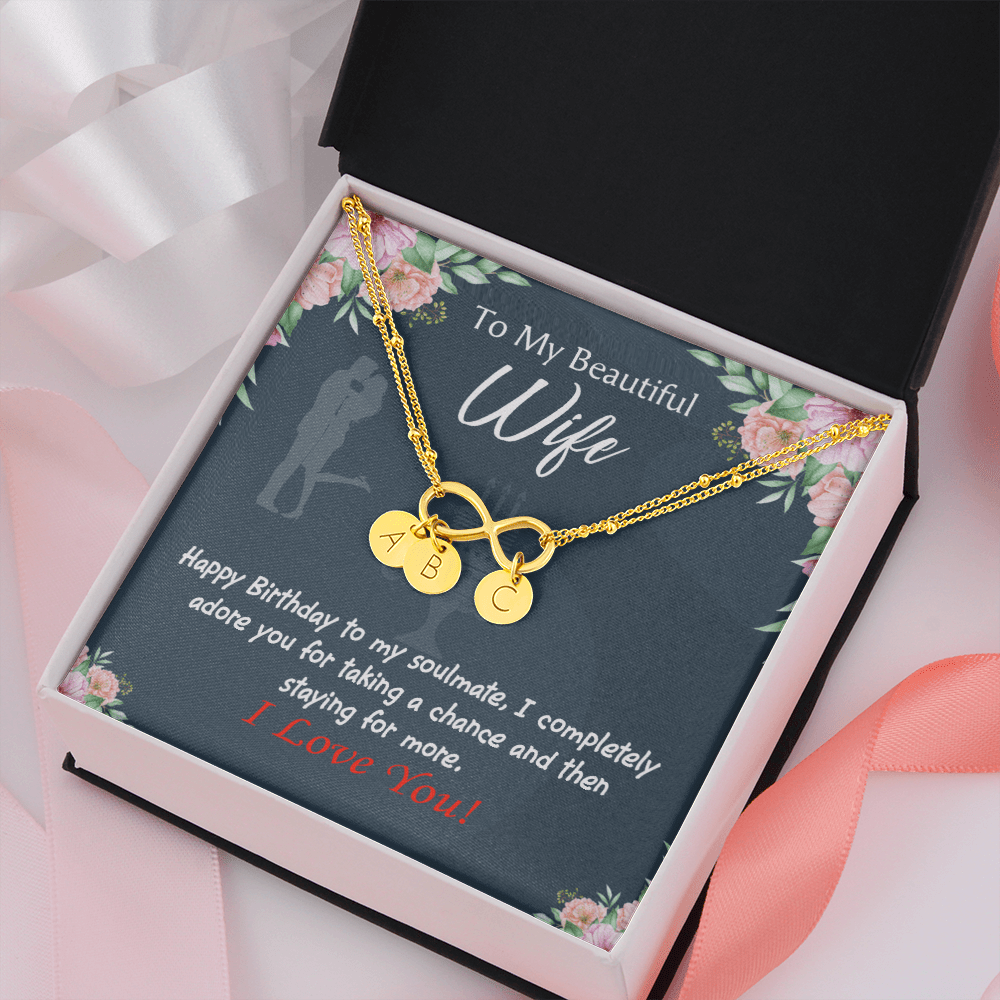 Wife I Completely Adore Infinity Bracelet With Initial Charms - Infinity Bracelet