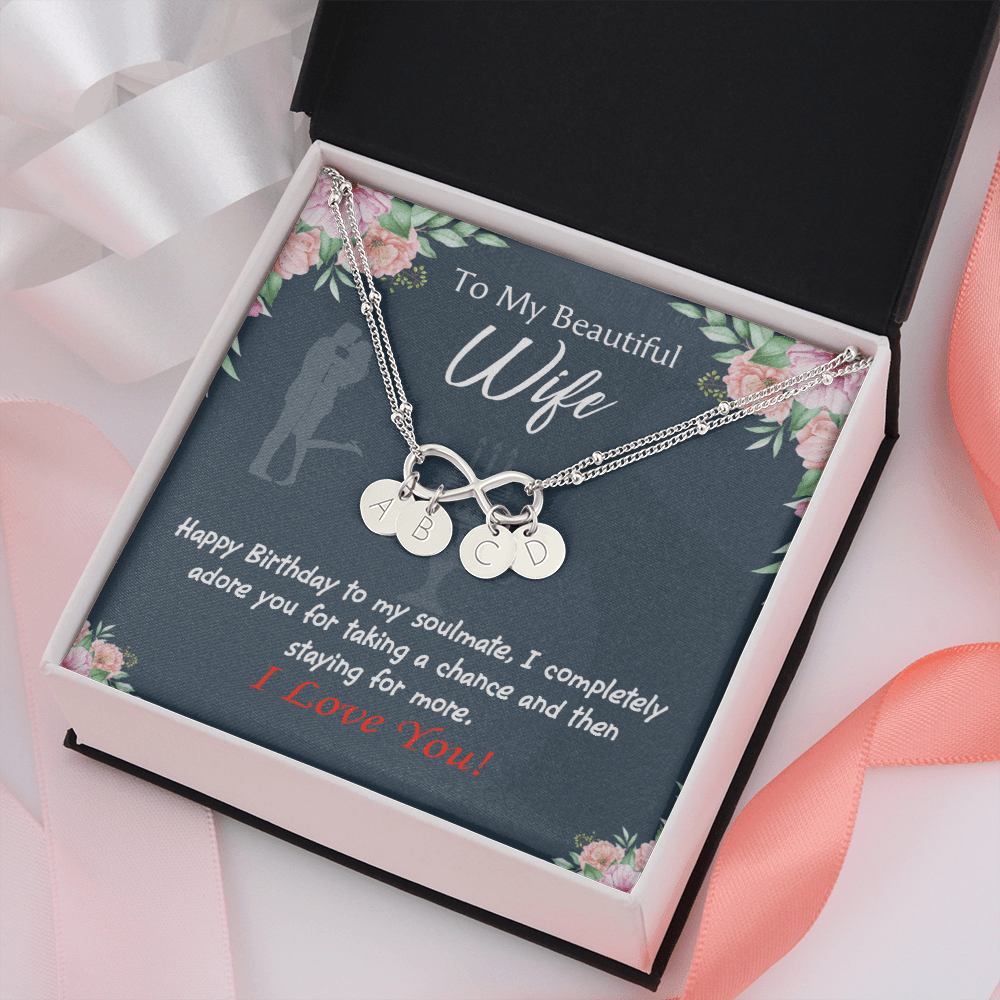 Wife I Completely Adore Infinity Bracelet With Initial Charms - Infinity Bracelet