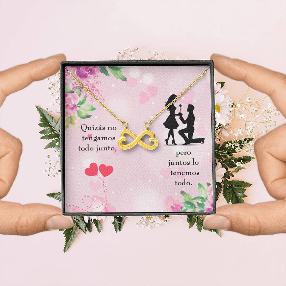 Juntos Lo Tenemos Todo Infinity Stainless Steel Pendant Spanish Message Card Wife Gift - Infinity Love Necklace