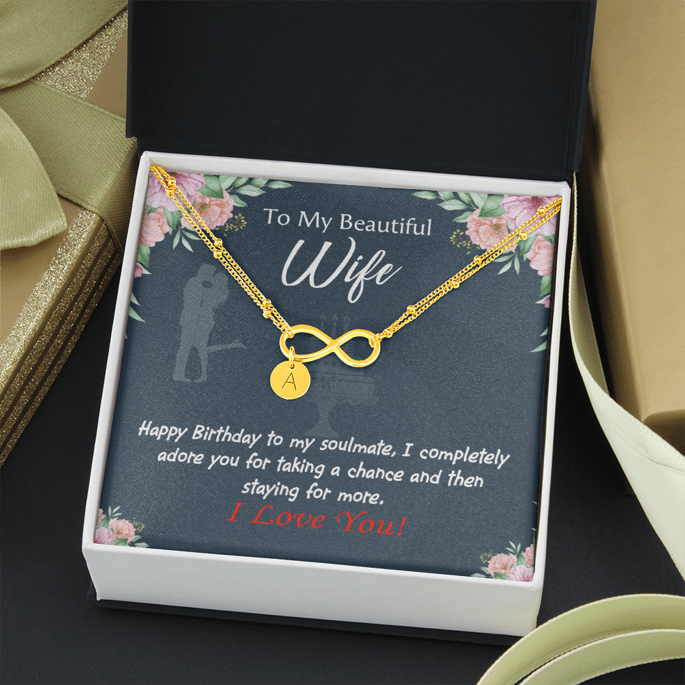 Wife I Completely Adore Infinity Bracelet With Initial Charms - Infinity Bracelet