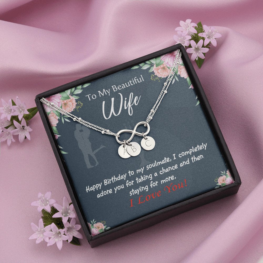 Wife I Completely Adore Infinity Bracelet With Initial Charms - Infinity Bracelet
