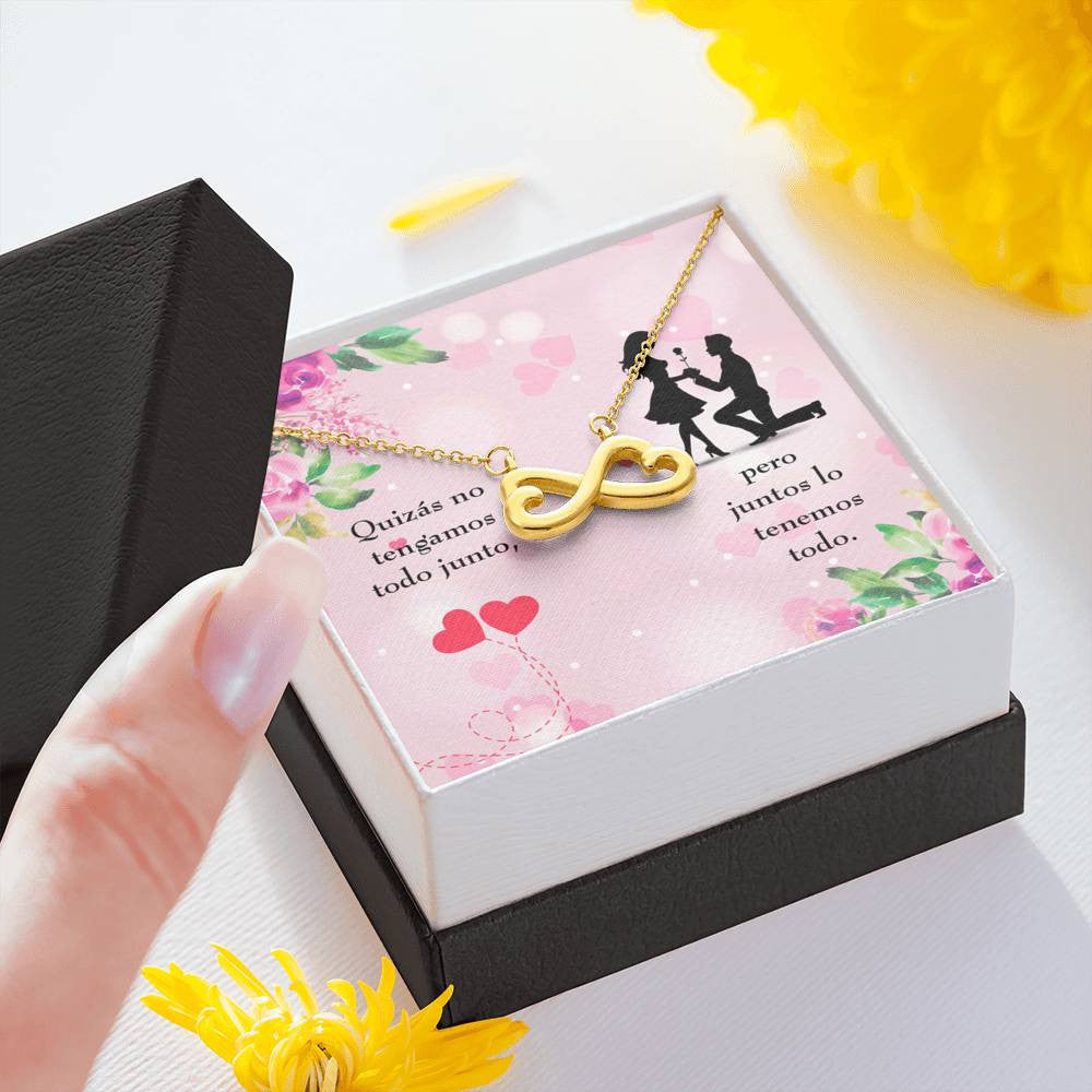 Juntos Lo Tenemos Todo Infinity Stainless Steel Pendant Spanish Message Card Wife Gift - Infinity Love Necklace