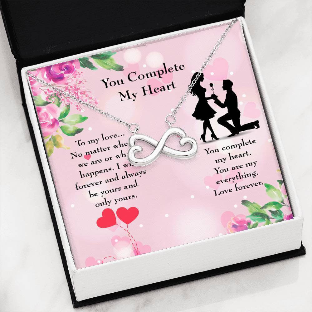 You Complete My Heart Necklace Gift Infinity Stainless Steel Pendant Wife Gift - Infinity Love Necklace