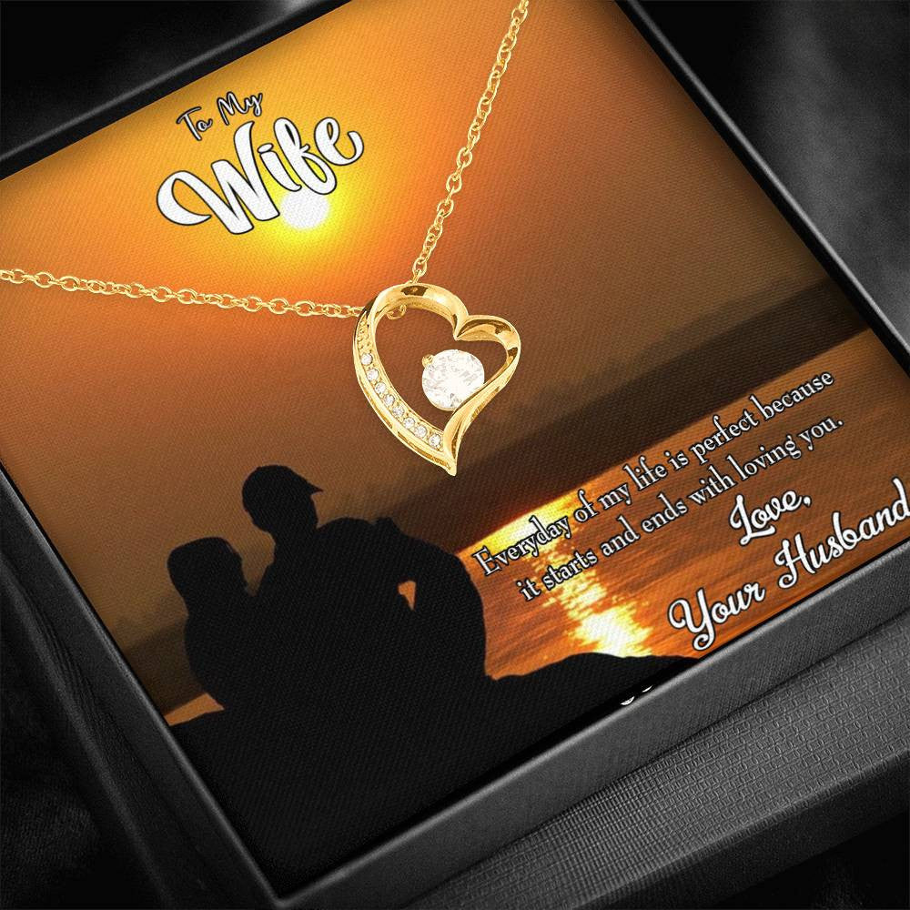 Gift For Wife Life Is Perfect Forever Love NecklaceHeart Pendant Stainless Steel or 18k Gold - Forever Love Necklace Gift Idea For Woman