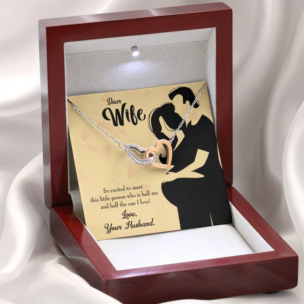 Wife Gift For Wife Birthday Expecting Baby Gift Inseparable Love Pendant 18k Rose Gold Finish 16� - Interlocking Hearts Necklace