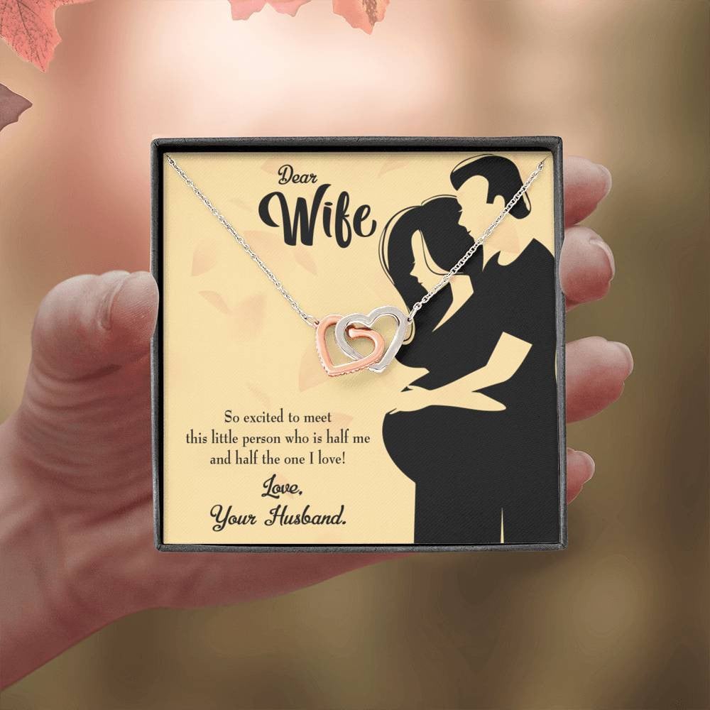 Wife Gift For Wife Birthday Expecting Baby Gift Inseparable Love Pendant 18k Rose Gold Finish 16� - Interlocking Hearts Necklace