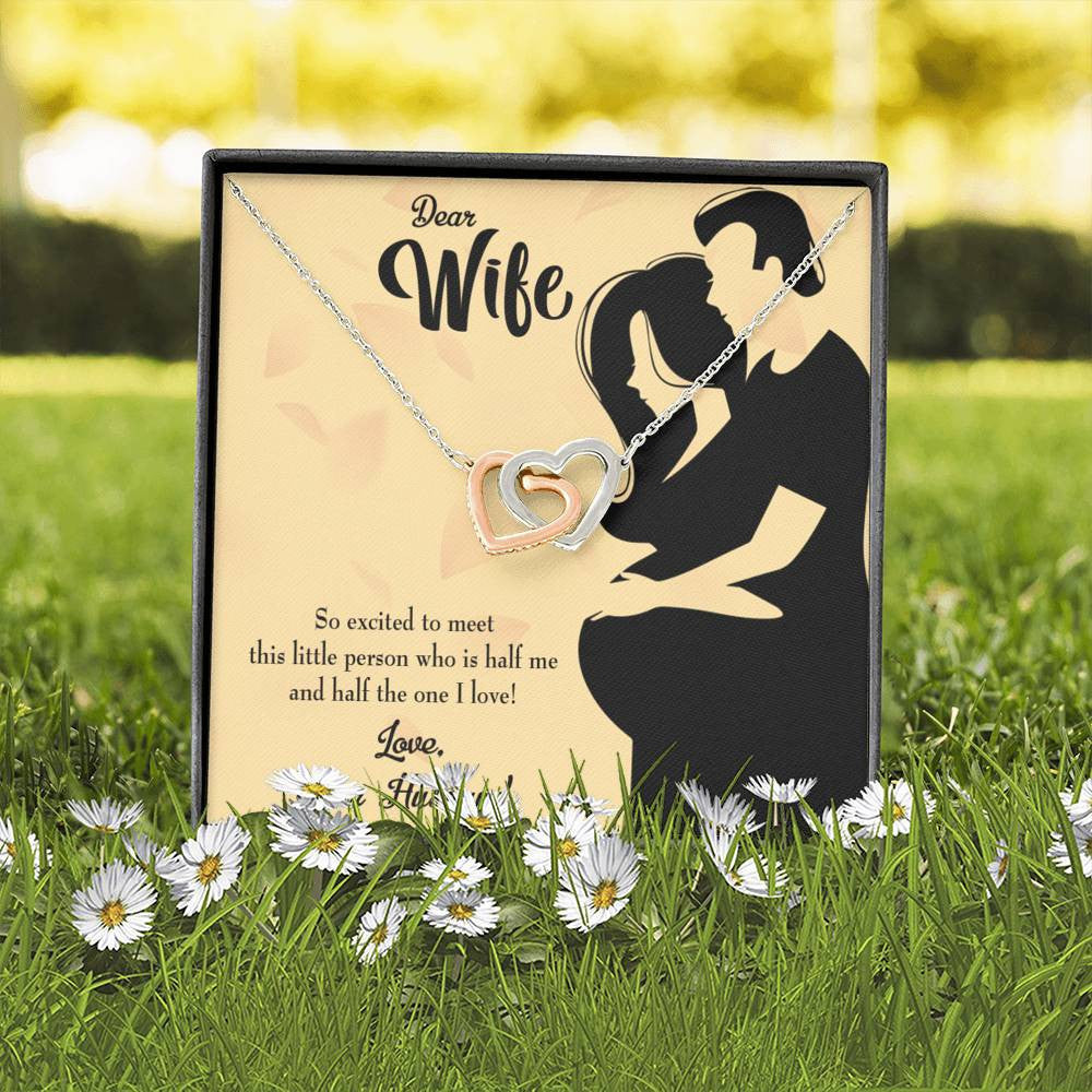 Wife Gift For Wife Birthday Expecting Baby Gift Inseparable Love Pendant 18k Rose Gold Finish 16� - Interlocking Hearts Necklace