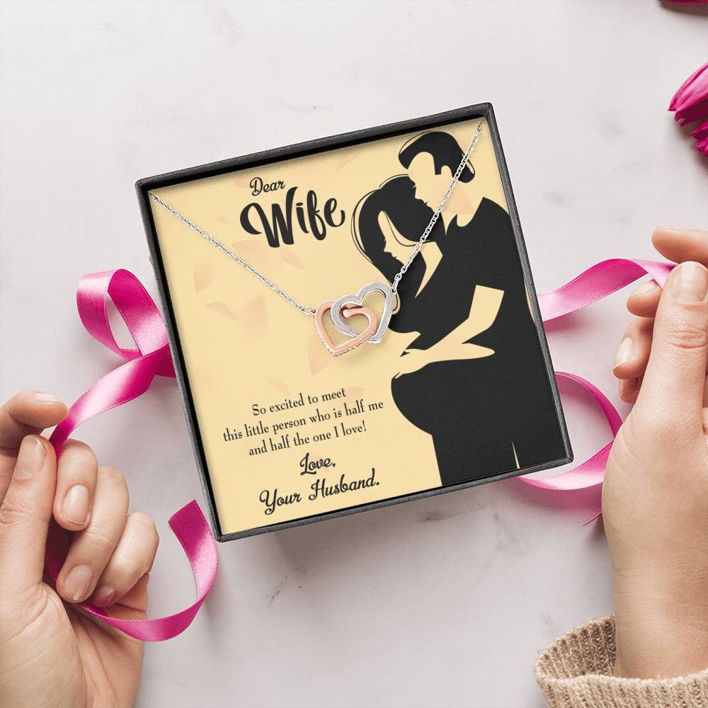 Wife Gift For Wife Birthday Expecting Baby Gift Inseparable Love Pendant 18k Rose Gold Finish 16� - Interlocking Hearts Necklace