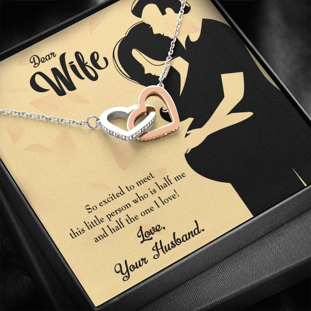 Wife Gift For Wife Birthday Expecting Baby Gift Inseparable Love Pendant 18k Rose Gold Finish 16� - Interlocking Hearts Necklace