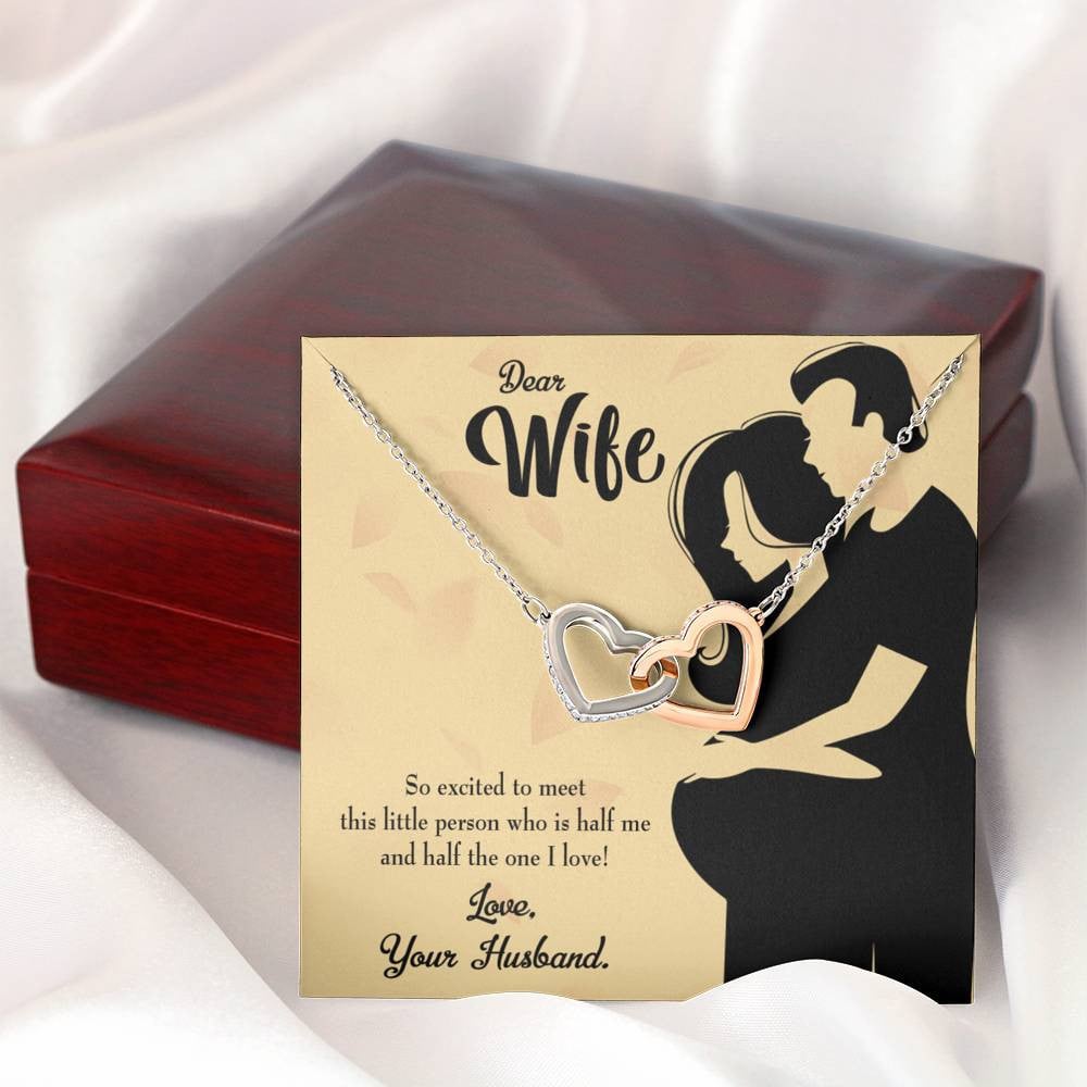 Wife Gift For Wife Birthday Expecting Baby Gift Inseparable Love Pendant 18k Rose Gold Finish 16� - Interlocking Hearts Necklace