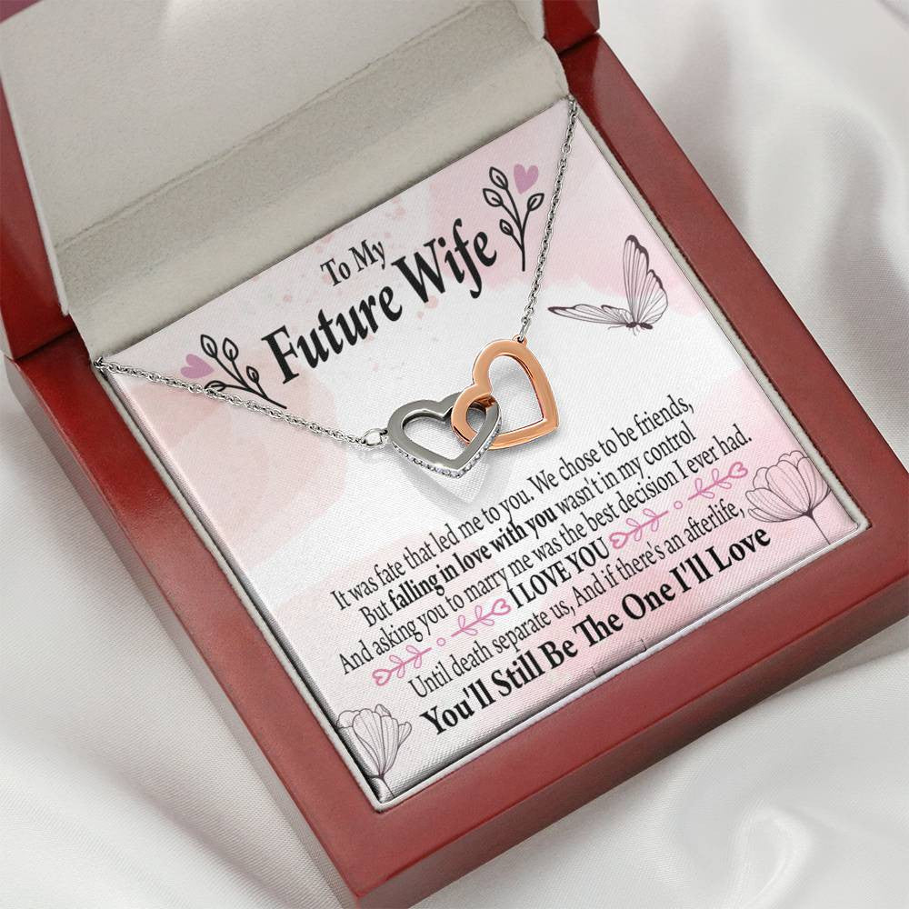 To My Future Wifebest Decision Inseparable Necklace Pendant 18k Rose Gold Finish 16� - Interlocking Hearts Necklace