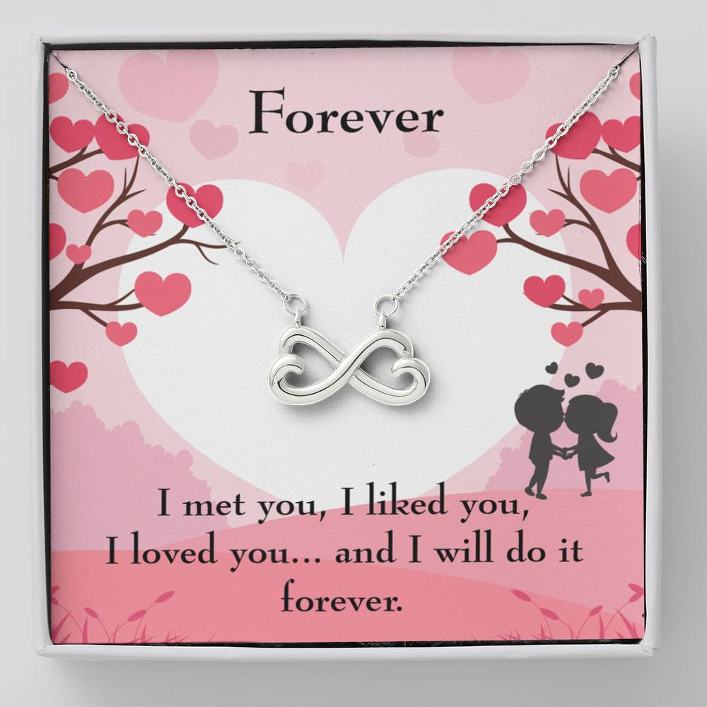 Forever Infinity Stainless Steel Pendant Message Card Wife Gift - Infinity Love Necklace